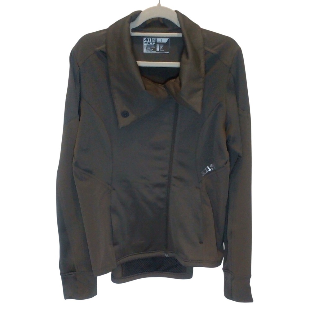 5.11 Tactical Womens Asymmetrical Zip Softshell Jacket Ranger Green Large 62075 - Picture 3 of 16